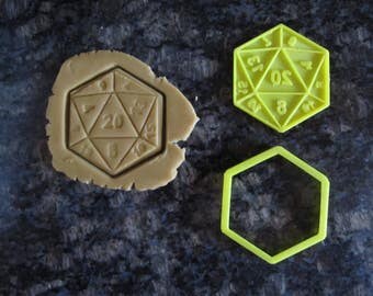 3d Printed D20 Cookie Cutter / Fast Shipping / Saturday Night D&D