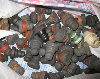 A set of 6 random Vulcanite Bottle Stoppers
