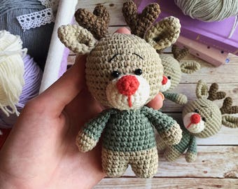 Deer plush/Amigurumi animals/Stuffed deer/Crochet deer/Deer toy/Deer nursery/Amigurumi deer/Amigurumi baby/Little deer/Kids room decor