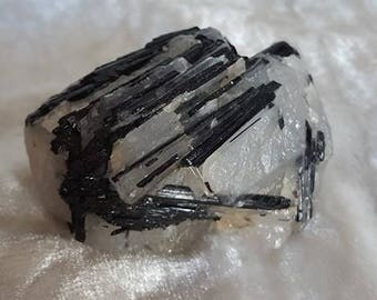 Black Tourmaline in Quartz crystal Matrix - Grounding and Protective