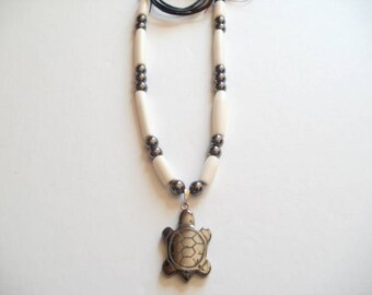 Necklace Native American turtle hematite