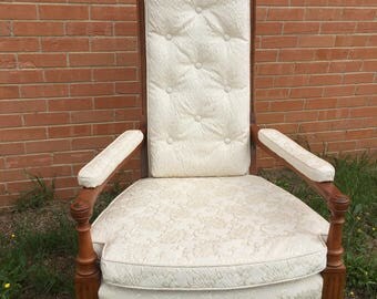 Vintage Chair, Mid-Century Chair, White Chair, High Back Chair
