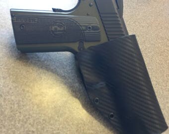 Ruger SR1911 (45) Custom Holster/OWB/IWB/RHanded-Black Carbon Fiber