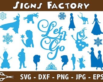 Frozen SVG, Elsa SVG, Frozen Clipart, Elsa Silhouette SVG Cut table Design,svg,dxf,png Use With Silhouette Studio & Cricut_Instant Download
