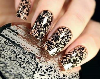 1 Pattern Chic Lace Nail Art Stamping Template, Image Stamp Plate Nail Stamping Plates Nail Art Decorations (Etsy)