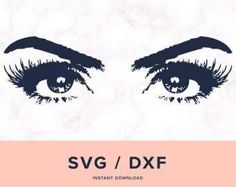 Eyes SVG, Eyelashes SVG, Eyes Silhouette, Eyelashes Silhouette, Eyes Dxf, Eyelashes Dxf, Design for Cricut or Silhouette, Instant Download
