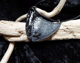 faux leather polymer clay necklace