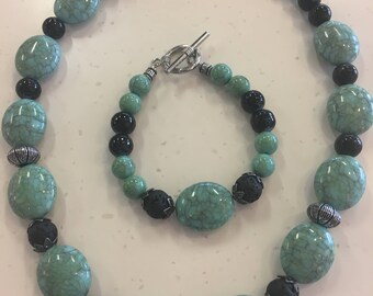 Turquoise Diffuser necklace bracelet combo
