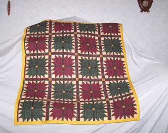 Hand Sewn Quilted Lap Warmer (43"L X 35.5"W) "Bear Paws"