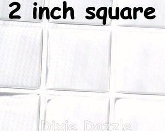 50 large epoxy stickers, 2 inch square epoxy seals, 50mm square sticker, 3D epoxy seals, 2x2 square, mirror supplies, diy coasters