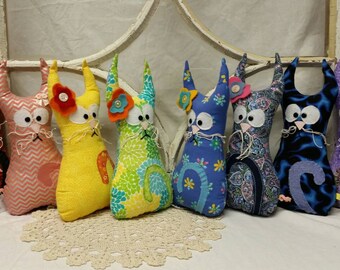 Cat Plush - Spring Cat - Cat lover Gift - Funny Cat - Teen Gift - Colorful Cat - Cat Gift - Nursery Decor - Kitten Toy - Baby Shower Gift