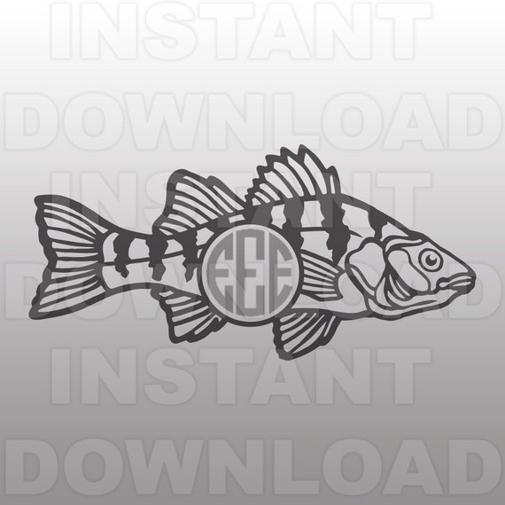 Download Perch Fishing SVG File Cutting Template Vector Clip Art