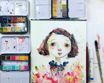 Face 24 in Watercolor online project - by Mindy Lacefield