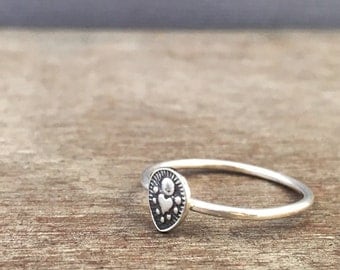 stacking ring - sterling silver rings - tribal rings - unique rings - boho rings - bohemian rings - sacred heart ring