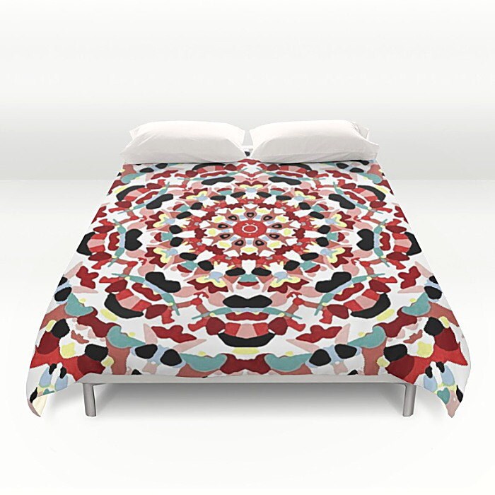 Mandala Duvet Cover Red Mandala Duvet Cover Boho Duvet