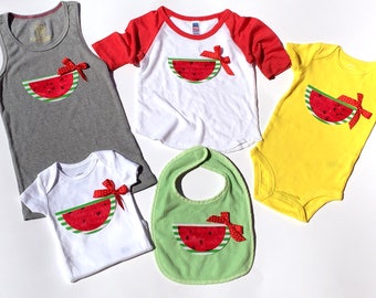 Watermelon.... Fabric Iron On Applique...Ribbon Included
