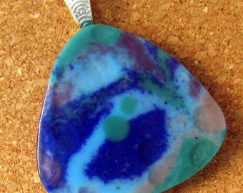 Fused Glass Pendant - Blue Glass Pendant - Glass Jewelry - Fused Glass Jewelry - Fused Glass Necklace
