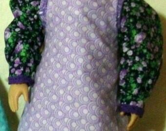 Shades of Purple Apron and Kerchief set for 18" doll