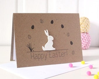 Handmade Easter Card. Easter Bunny Card. Easter Rabbit Card. Easter Bunny. happy easter card. bunny card. Cards for easter.
