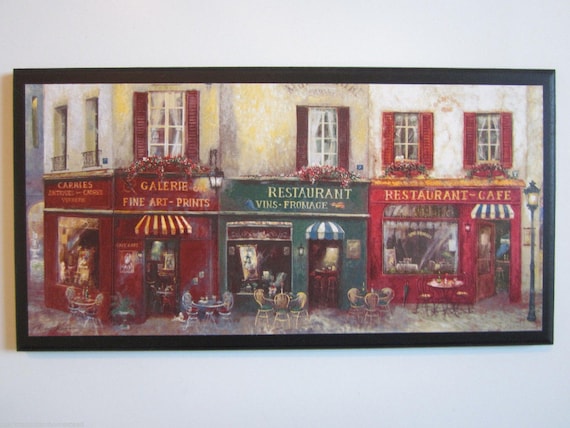 French Street Paris Bistro Scene Wall Decor plaque