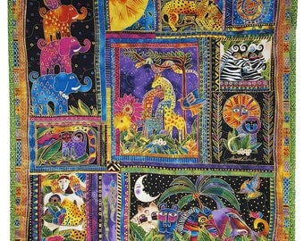 Wall Hanging Quilt in Laurel Burch Bright Jungle Print