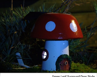 Stone Fairy House Garden Ornament - Add Magic to your Garden with the Charming Toadstool Cottage a Handmade Solar Light Up Outdoor Ornament