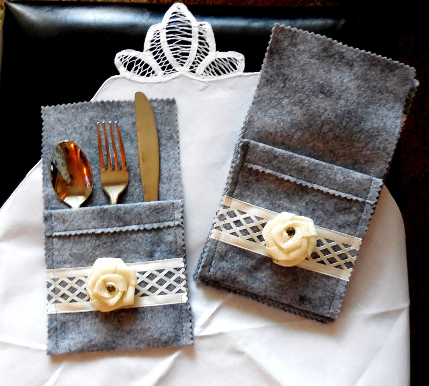 Silverware Holder...Silverware Pocket...Rustic Style Table