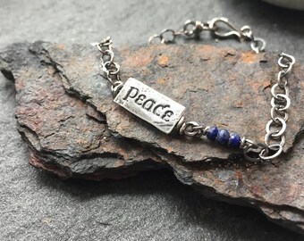 simple truths - peace - sterling silver and lapis lazuli