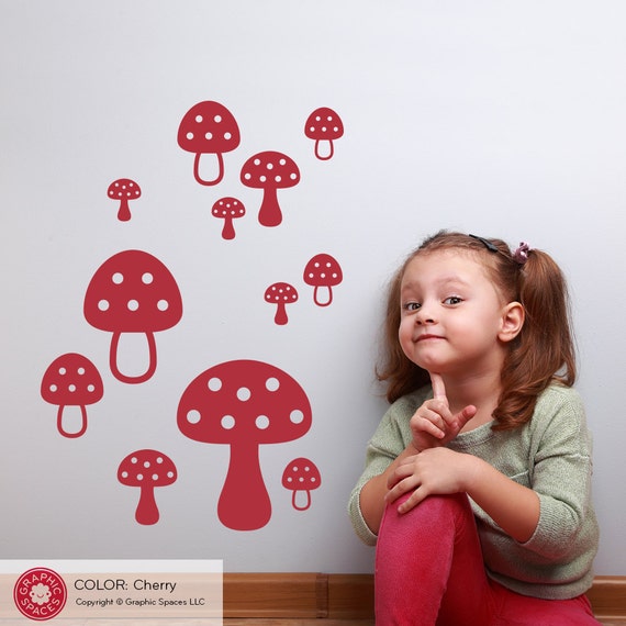 Mushroom Wall Decals Toadstool Woodland Baby Nursery Theme