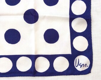 Vera Neumann Scarf Blue and White Polka Dots