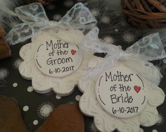 Mother of the Bride, Mother of the Groom, Wedding Party Gifts, Personalized Ornament