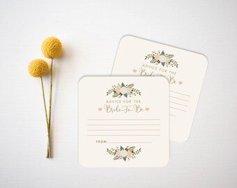 Bridal Shower Coasters // Advice Cards // Wedding Advice Cards // Bar Coasters // Rustic Wedding Coasters // Custom Paper Coasters