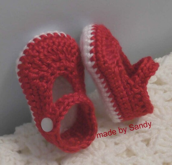 Crochet Baby Girl Ankle Strap Shoes 03 mo ready to ship
