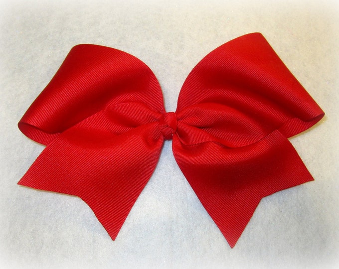 Cheer Bows, Red Cheer Bow, Girls Cheer Bows, Red Big Bow, Team Bows, Dance Bows, Cheerleader Bows, 7 inch bow, Practice Cheer Bows, red bow