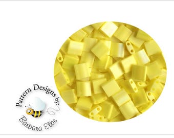 TILA Beads - Matte Opaque Yellow AB #TL 404FR - Miyuki Tila Beads - 19.6rams