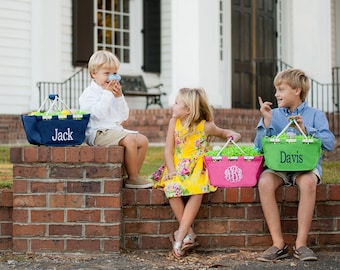 Easter Baskets,Personalized Easter Totes,Easter Mini Market Tote,Kids Personalized Easter Baskets,Kids Easter Baskets