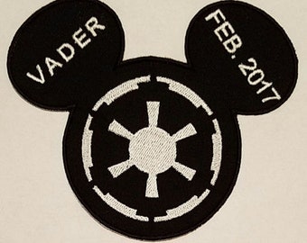 Star Wars Inspired Mousehead Empire Applique, perfect for any Star Wars fan or Disney visit. Personization available.