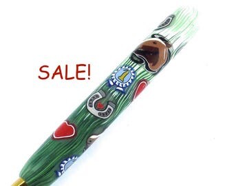 SALE! Susan Bates, J 10/ 6.00mm Polymer Clay Covered Crochet Hook, Horse Lover