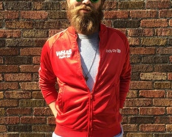 Vintage 70s 80s retro unisex "body by tab" zip up sweatshirt track tennis jacket // retro lightweight sporty athletic hip hop street style
