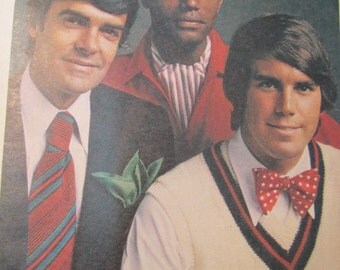 Butterick 3417 vintage 1970's Wide Necktie Pattern, Bow Tie Pattern and Ascot Pattern -1970's Neck Tie Pattern - 1970's Men -
