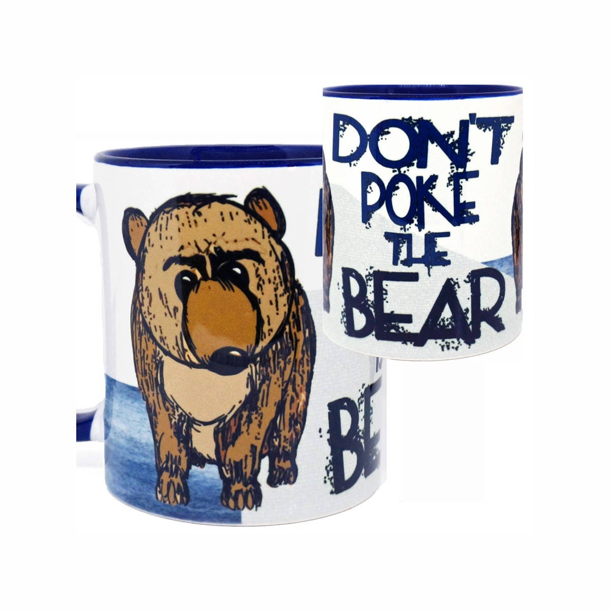 Bear Poke Blue Mug Funny Mug Quote Mug