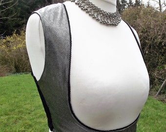 Turkish vest, belly dance top, waistcoat, underbust vest, tribal belly dance top, silver waistcoat