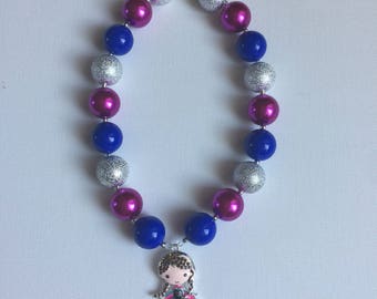 Frozen Anna Birthday Necklace - Frozen Bubble Gum Necklace - Frozen Necklace - Princess Anna Necklace - Birthday Chunky Necklace