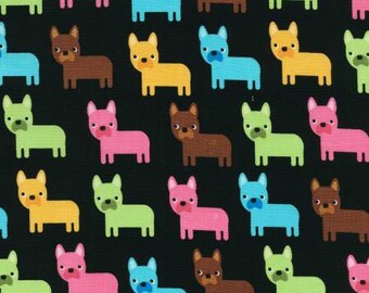 Robert Kaufman Urban Zoology Collection Bright Dogs Fabric - 1 yard