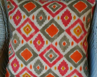 NEW Orange Diamonds Pillow cover All Sizes, Fabric Both Sides,Your Choice Size