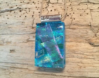 Dichroic glass jewelry, Dichroic glass, Dichroic Glass Pendant, Fused Glass Jewelry, handmade dichroic glass, glass pendant, glass