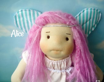 Alice, waldorf doll, fabric doll, natural fiber doll, fabiluli