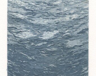 Ascent, Original Etching of Underwater Scene