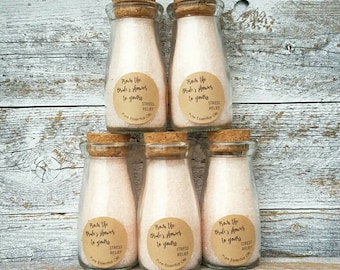 Bridal Shower favors, mini bath salts favors, from the Bride's shower to yours, pink shower favors, small bath salts bridal shower ideas