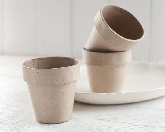 Paper Mache Flower Pots  4 Inch Pressed Cardboard  Plant Pots 